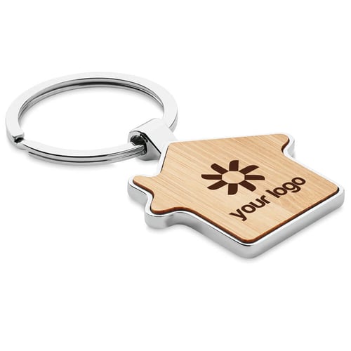Bambus Schlüsselanhänger-Haus. regalos promocionales